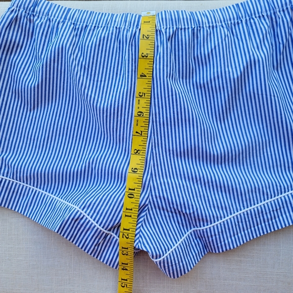 New! J.Crew Small S Blue Striped Cotton Shorts Top Pajama PJ set NWT - Picture 10 of 11